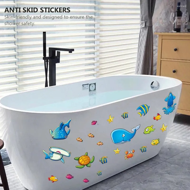 Bath Mats Anti-slip Cartoon Wall Sticker Skid Stickers Tub Anti-skid Decals Pvc Bathtub Shower