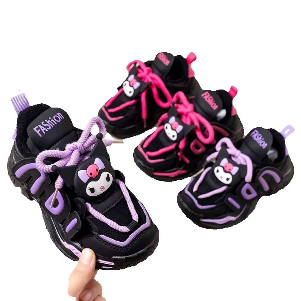 NK Sport per Ragazze per Bambini 2023 Nuovo Isolamento Peluche per Bambini Invernali, Due Scarpe da Padre per Ragazza in Cotone, Kuromi GG