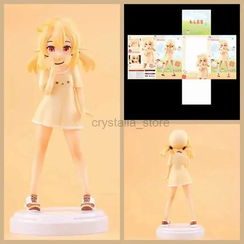 Manga Genshin Impact figurine Anime Klee Kawaii sukienka stojca lalka dziewczyna figurka z gris PVC zabawki dla dzieci prezenty décoration samochodu 240319