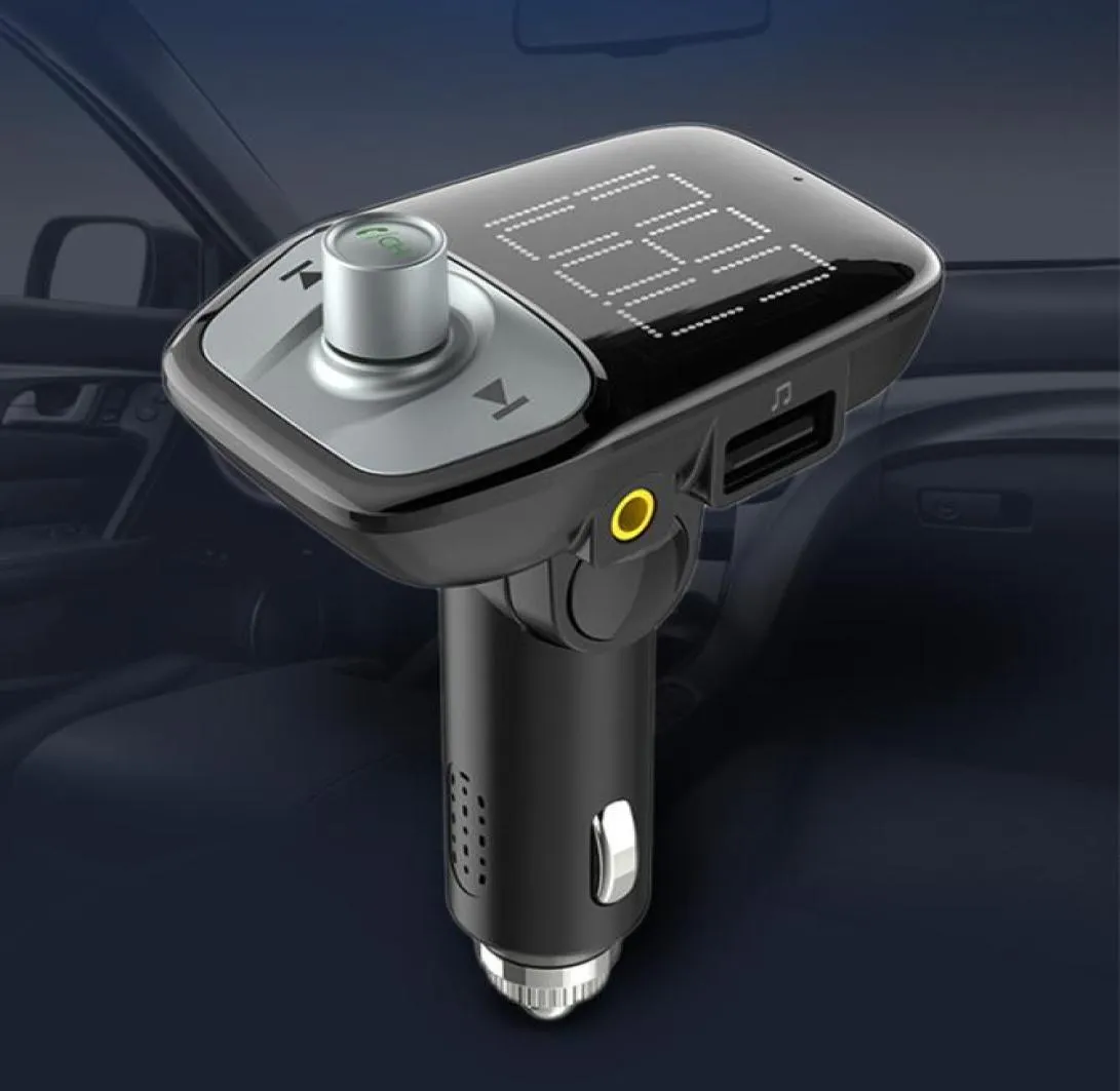 ハンドBluetooth Car Kit FM Transmitter Bluetooth Car Mp3プレーヤータバコライターデュアルUSB Charger4322463