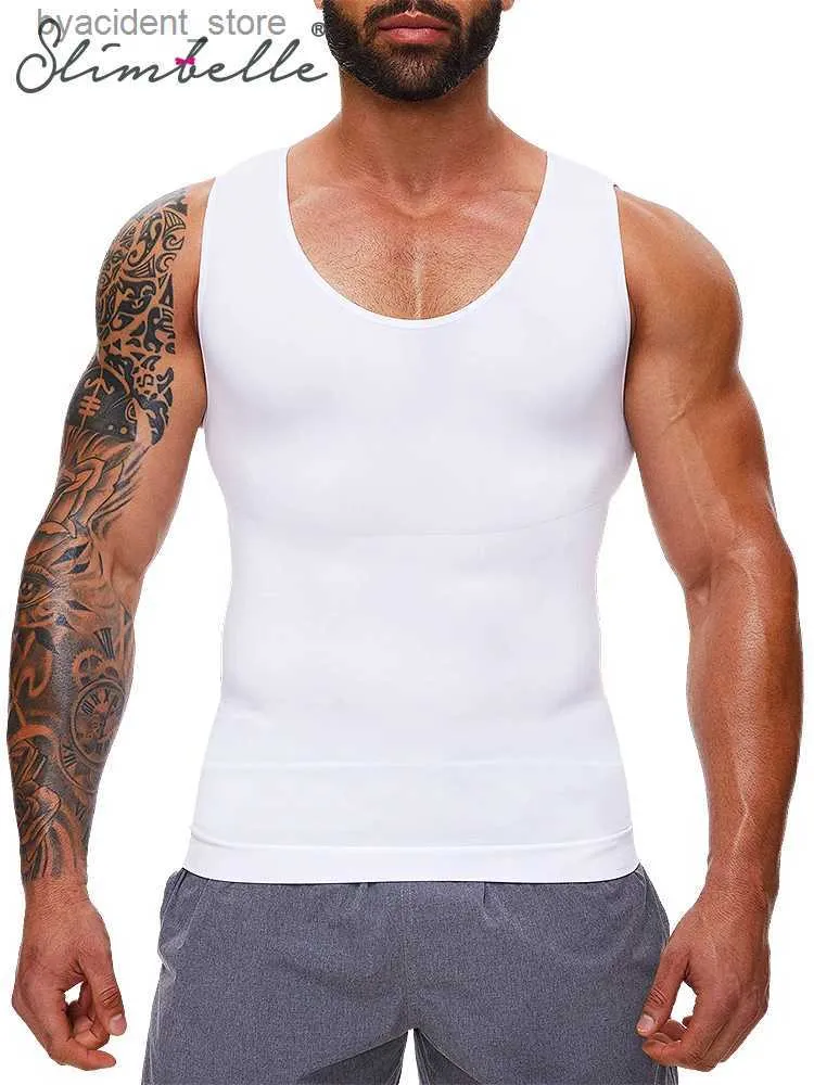 Men's Tank Tops Men Body Shaper Compression Shirt Slimming abs Workout Waist Trainer Tummy Contorl Male Corset Undershirt Tank Tops Shapewear L240319