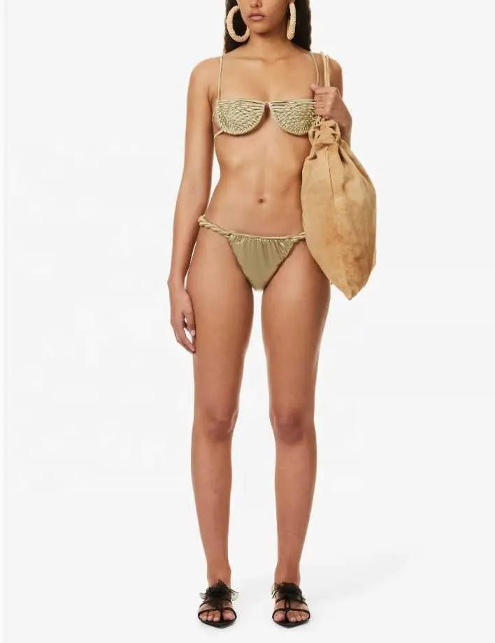Bikini Swimsuit Manufacturer Women Custom Weavecross Half Cup Top Luxurious Bathing Suit Customized Swimwear Beach Wear