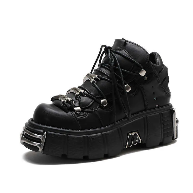 Design hbp icke-varumärken skor punk motorcykel boot kvinna tennis metallic rock unisex chunky sneakers mens casual