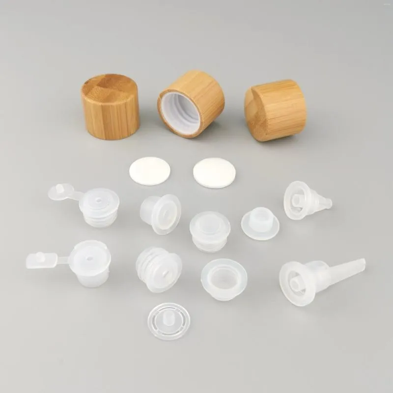 Storage Bottles 10pcs/lot 20/410 24/410 18/410 Wooden Screw Cap Bamboo Top Lid And Wood Products Cosmetic Packaging Bottle