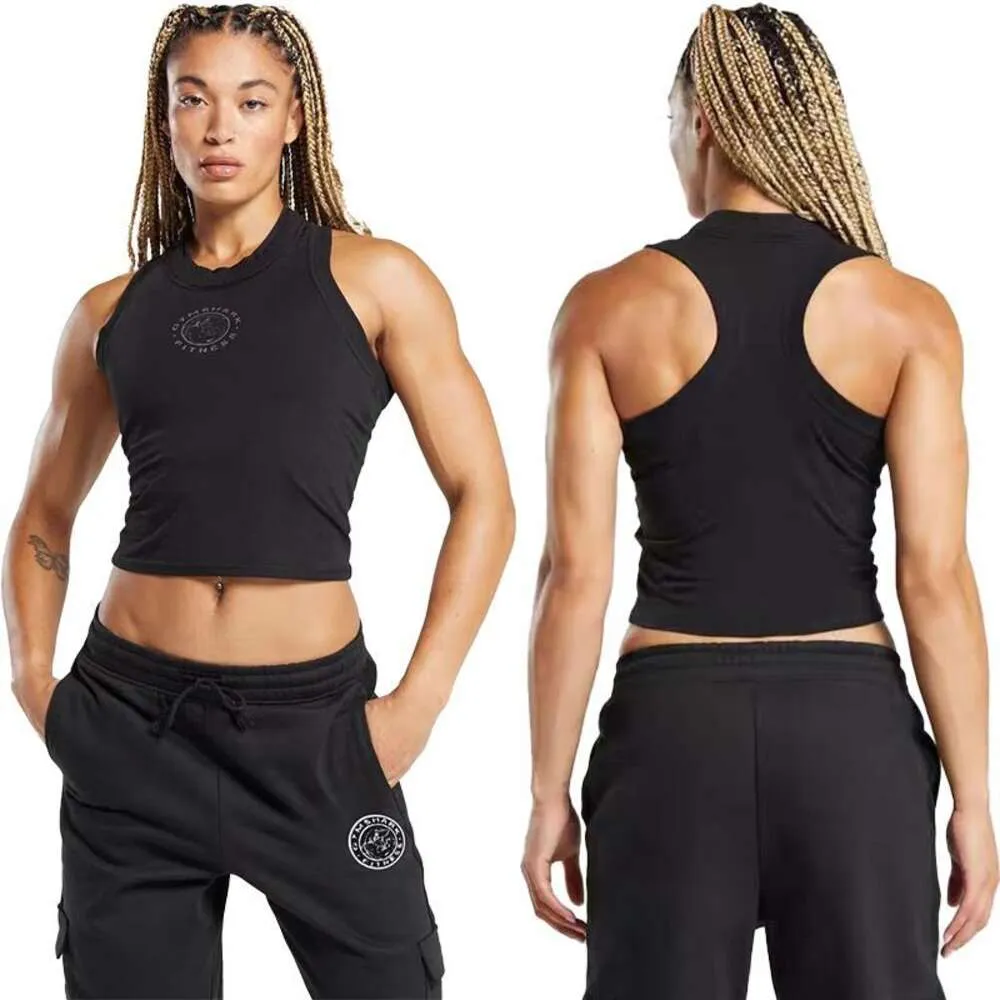 デザイナーのジムシャークレギンスは、スリムな背中とノースリーブプロフェッショナルトレーニングピュアコットンスポーツウェアスリムフィットベストを備えたTシャツを印刷しました