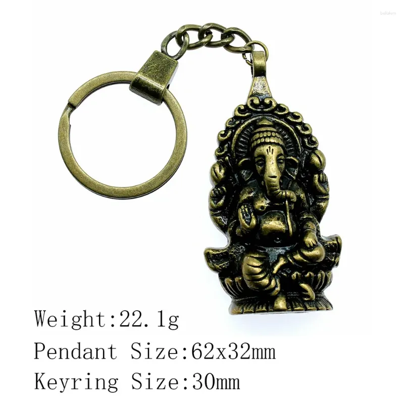 Keychains Ganesha Buddha Elephants tillbehör för smyckekomponenter