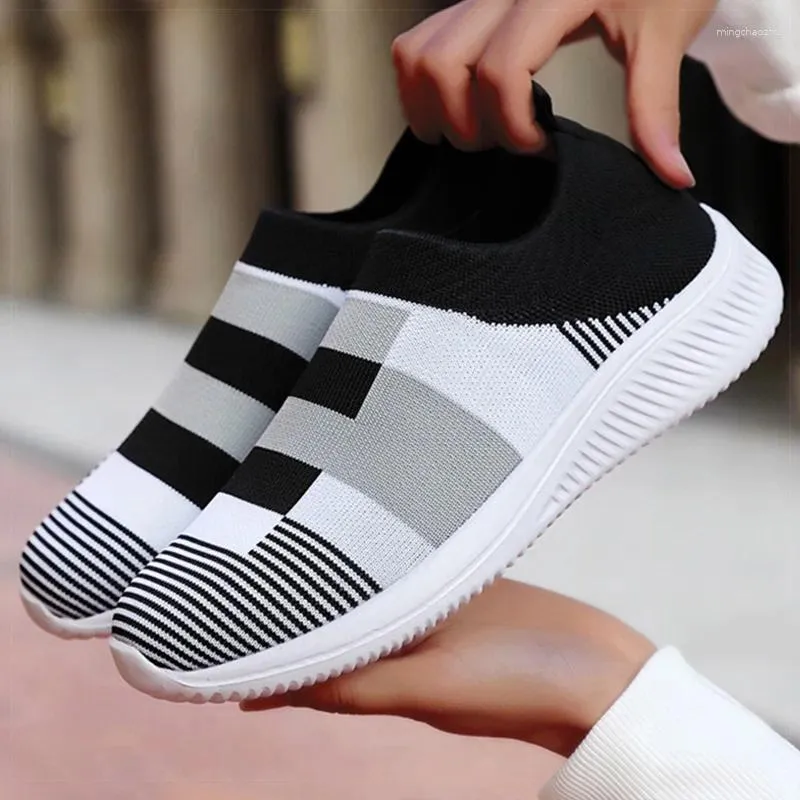 Casual Shoes Women Mix Color Sneaker Slip On Sneakers Flat Tennis For Lady Summer Sport Female Sports