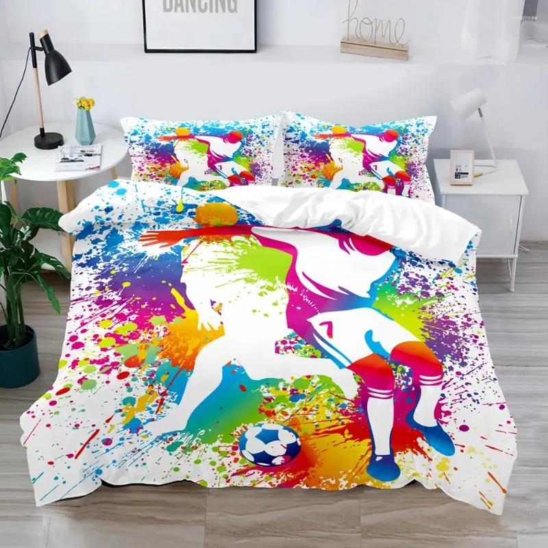 Conjuntos de cama Drop Single Apenas 1 Fronha para Crianças Meninos Duvet Cover Set Futebol Presente Crianças Adolescentes N22