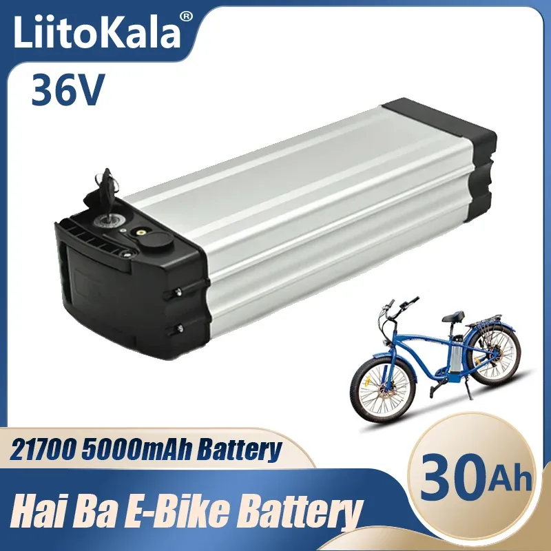 Liitokala 36V 30AH 21700 Batterij Haiba Ebike Batterij Pack elektrische fietsbatterij voor 1000 W Bafang Motor Electric Bicycle Kits