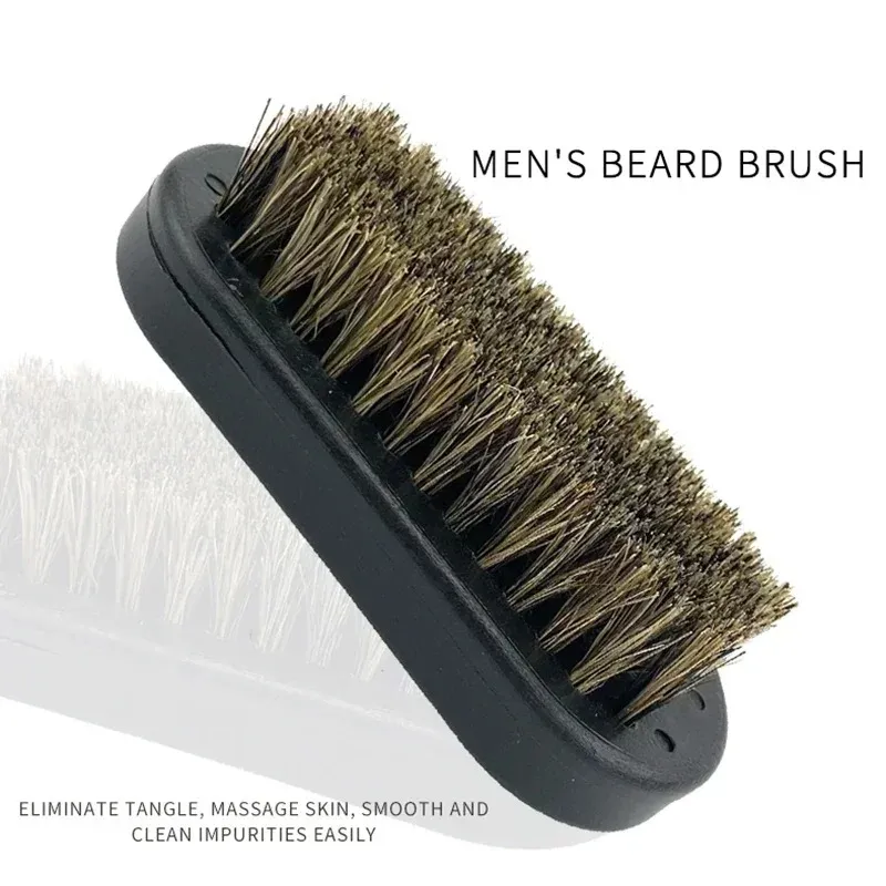 Brosse à barbe en gros de vente chaude avec brosse à cheveux en poils de sanglier pour hommes