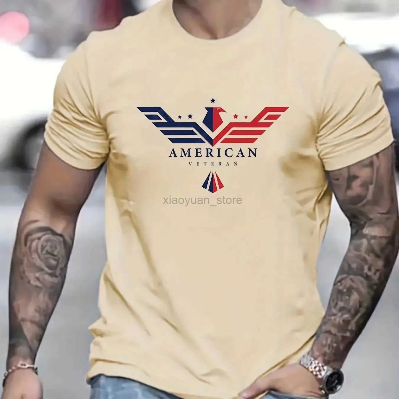 Homens camisetas T-shirt de camuflagem americana para homens Veteran 3D Camisas Impressas Tees Soldados T-shirt Moda Manga Curta Oversized Mens Roupas 240327