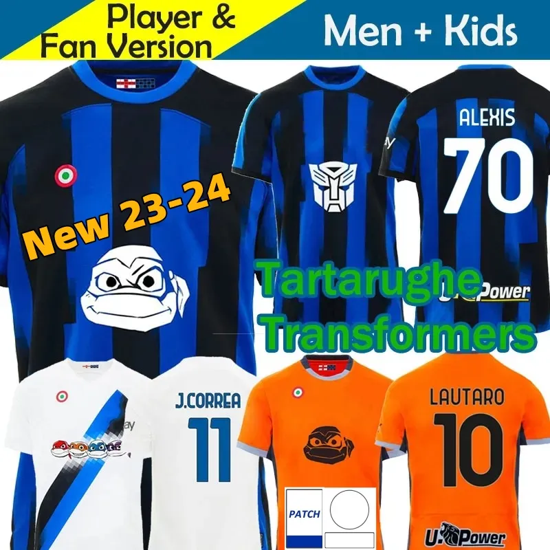 23 24 Maglia Inters MIlaNS Maglie da calcio Turtles TraNSformERs TarTARugHE Speciale 2024 Uomo Maglie da calcio Kit per bambini ALEXIS LAUTARO CALHANOGLU BARELLA THURAM