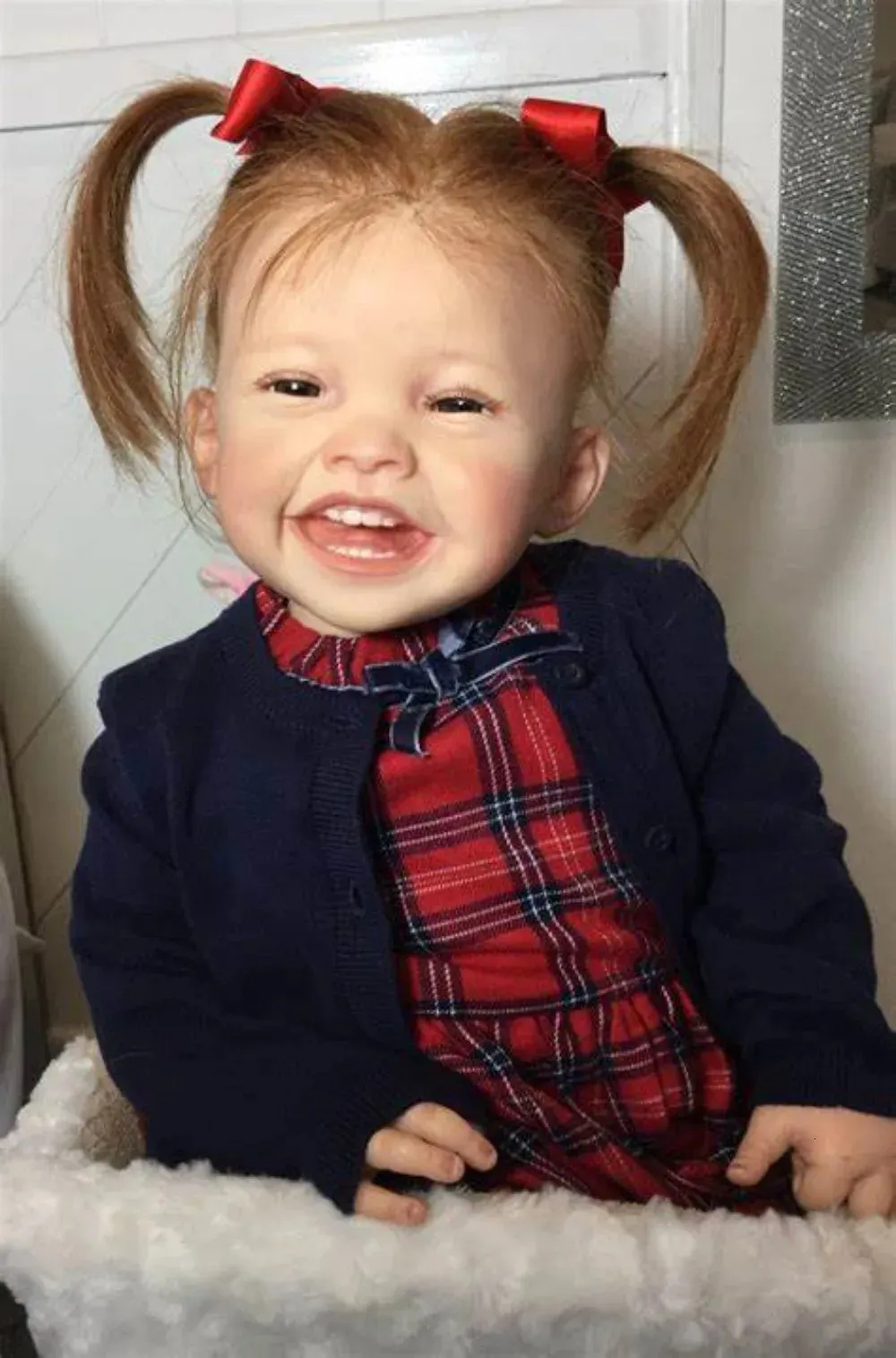 Mila Smile 23 Inch Reborn reborn doll kits Soft Vinyl Unfinished Unpainted with Body and Eyes Perfect for Bebe Reborns 240308