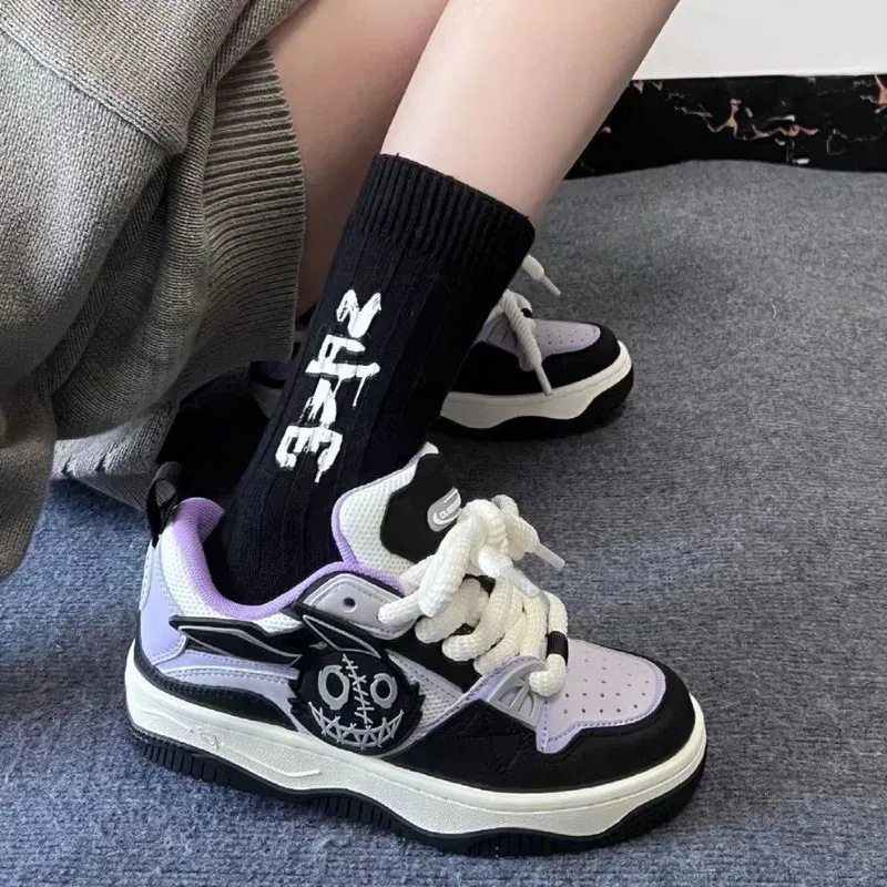 Shoes SHANPA Autumn New Fashion Women Sneakers Cute Rabbit Patchwork Breathable Platform Shoes Designer Black Purple Ladies Footwear