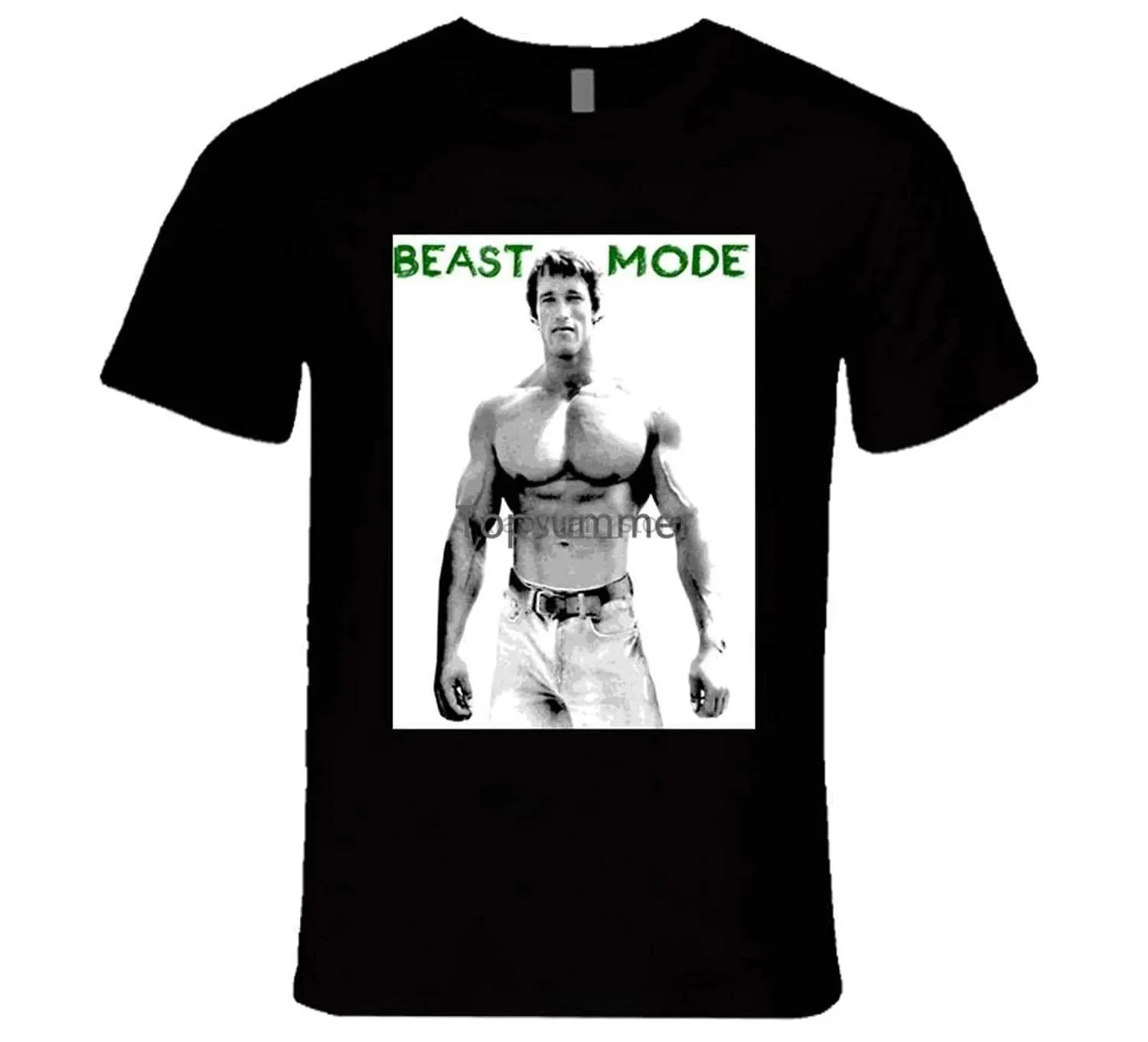 Mäns T-shirts Arnold Schwarzenegger Young Mr. Olympia Beast Mode Work Out A T-shirt 240327