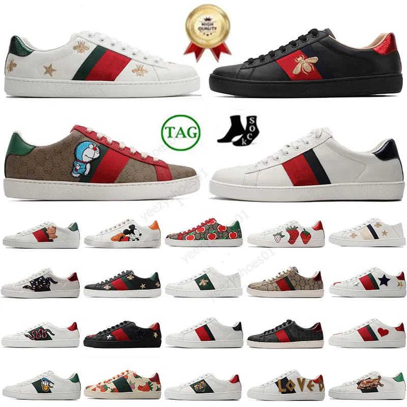 Designer Hommes Femmes Casual Chaussures Baskets Ace Bee Snake Brodé Blanc Vert Rouge Stripes Chaussures Femmes Sneaker Unisexe Marche Sports Formateurs Taille EUR35-46