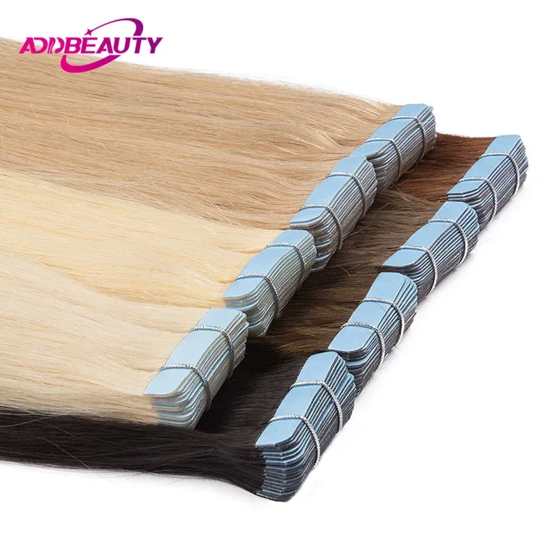 Extensions Ruban droit dans l'extension de cheveux humains 20 pièces 100% Extensions de cheveux humains Remy bandes naturelles dans les cheveux de fusion humaine Ombre blond 613 #