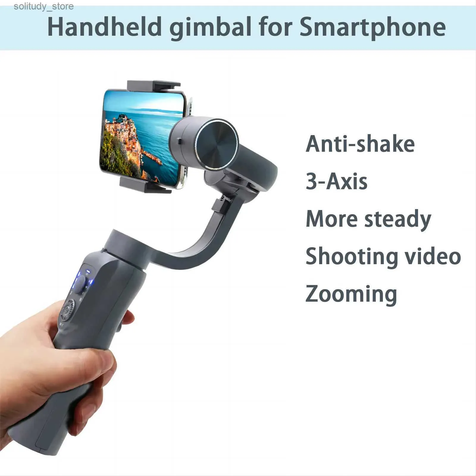 Stabilisatorer Tre Axis Shock-Absorbering Handheld Smartphone Universal Joint Stabilizer med stativ Foothy Video Vlog Q240320