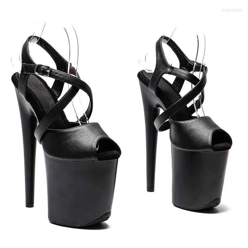 Chaussures de danse mode 20CM/8 pouces, plateforme de placage supérieur en PU, sandales à talons hauts Sexy, pôle 160