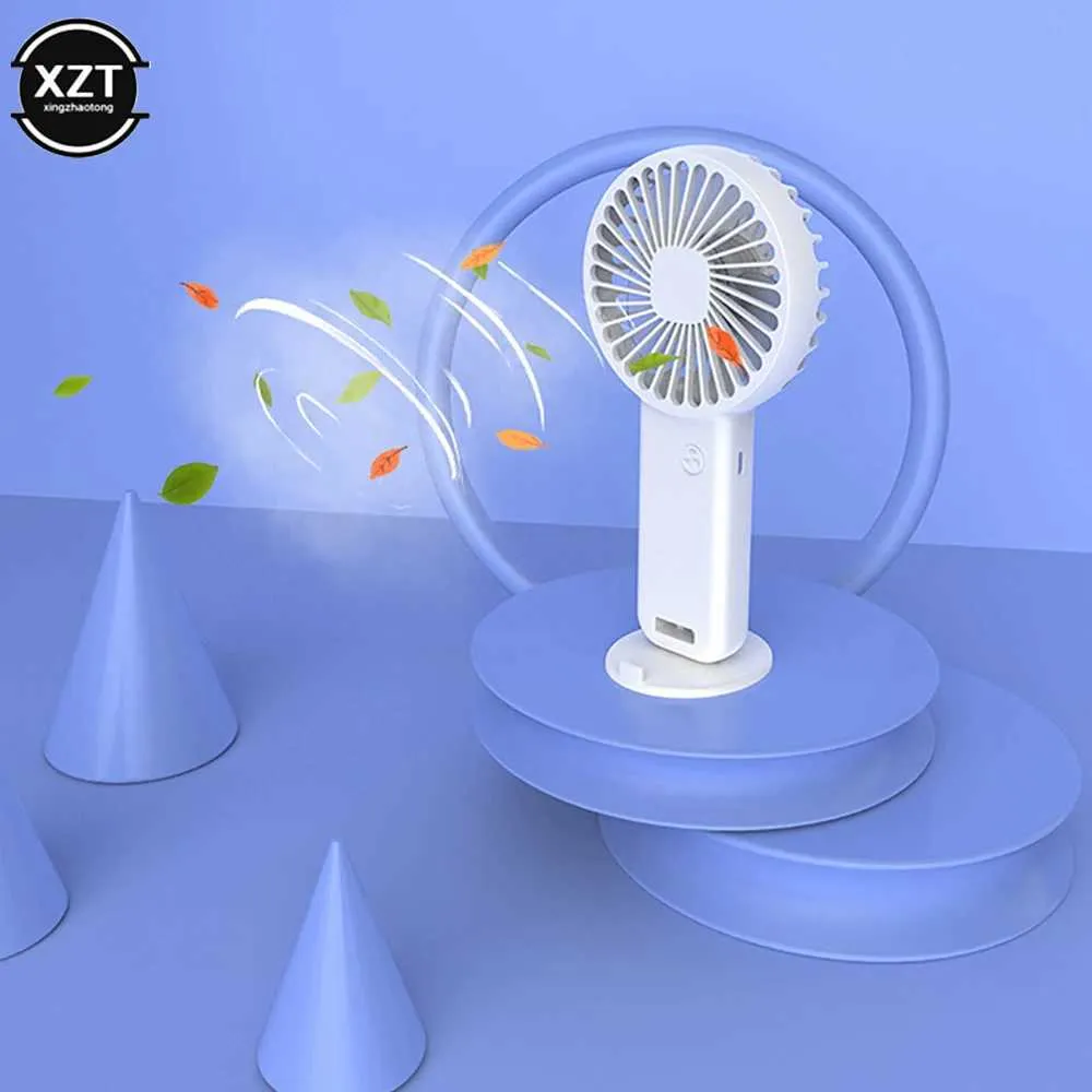 Electric Fans Portable Mini Fan USB Cooling Battery Portable Hand Fans With Summer Outdoor Base 3 Speed Hand Hold Fan With Phone Holder 240319