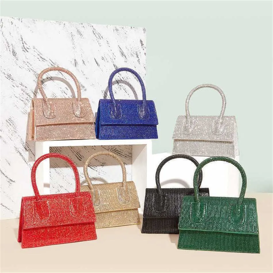 Borse bianche a spalla all'anca per le donne Borse di design con diamanti portatili Borsa da pranzo tote Borsa a tracolla completa per feste 240311