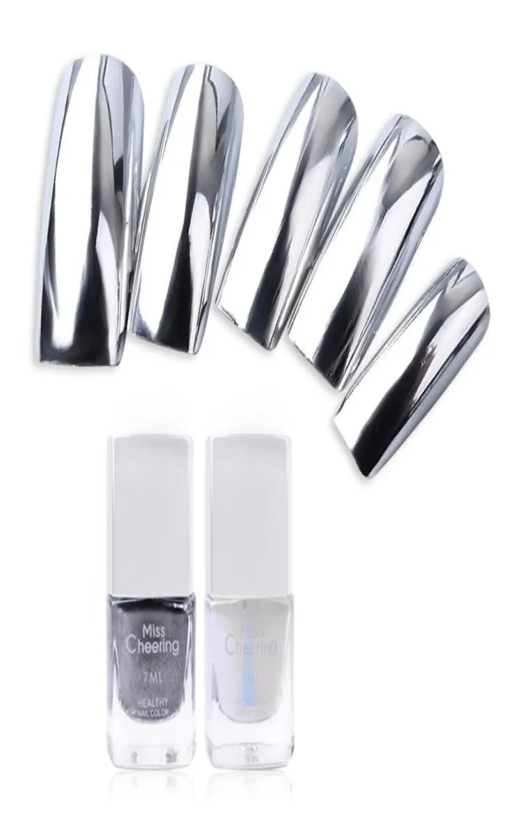 Whole Misscheering Silver Mirror Nail Polish Base Coat Peel Off Metal Nail Varnish Metallic Manicure Nail Art Polish6818653