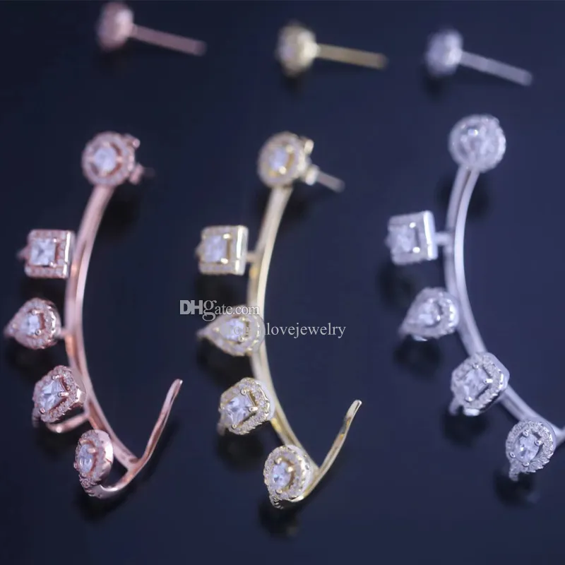 Fashion Designer High Quality Romantic Earrings M Series Single Diamond Sliding Asymmetric Earrings Women's Birthday Festival Jewelry Gifts