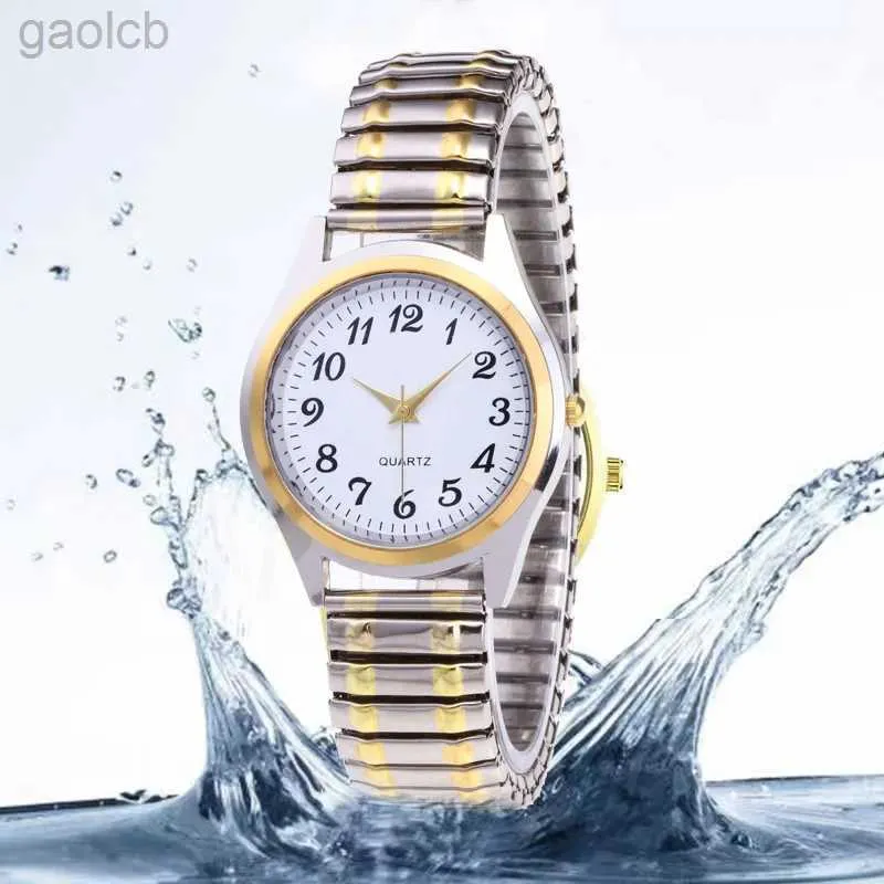 Orologi da polso Uomo Donna Coppia Orologi da polso Cinturino in acciaio inossidabile Amanti della lega Movimento al quarzo da lavoro Orologio da polso Cinturino elastico Orologio 24319