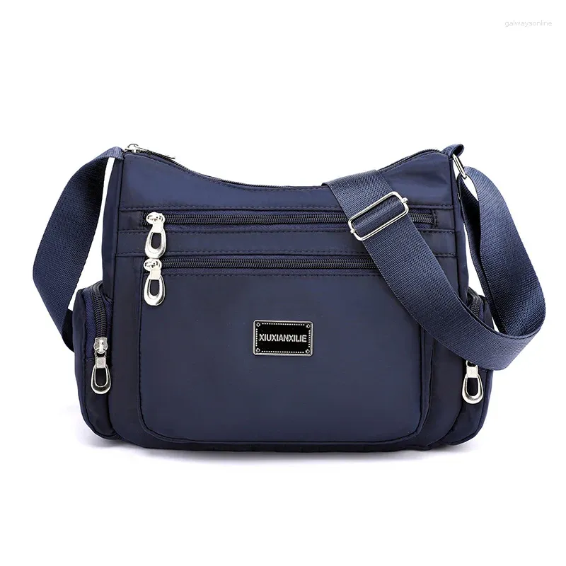 Bolsas de ombro 2024 verão multi camadas saco casual feminino grande capacidade crossbody pano leve para mulher