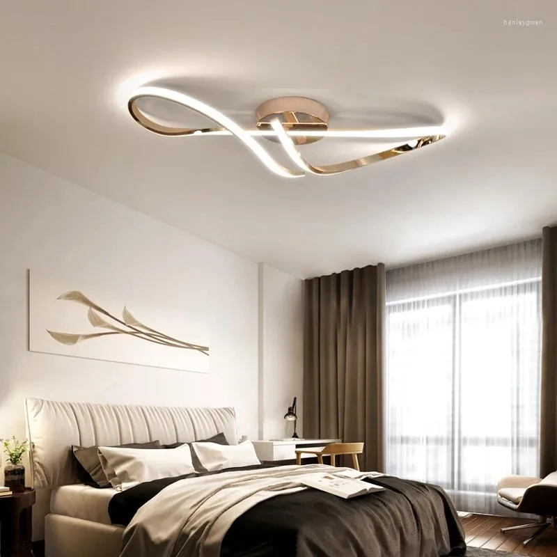 Plafoniere moderne a LED per soggiorno, sala da pranzo, camera da letto, lampadario, placcatura cromata dorata, apparecchio di illuminazione per interni