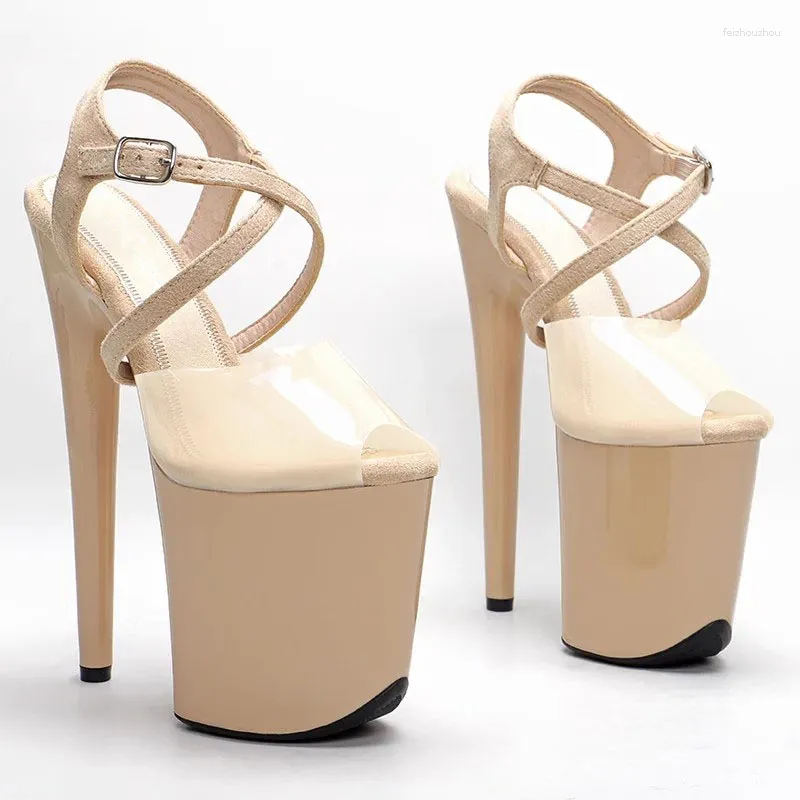 Moda 20 cm/8 pollici Upper Laijianjinxia sandali sexy sandali esotici con piattaforma ad alta piattaforma per la festa delle donne moderne scarpe da ballo moderna 170 853 951