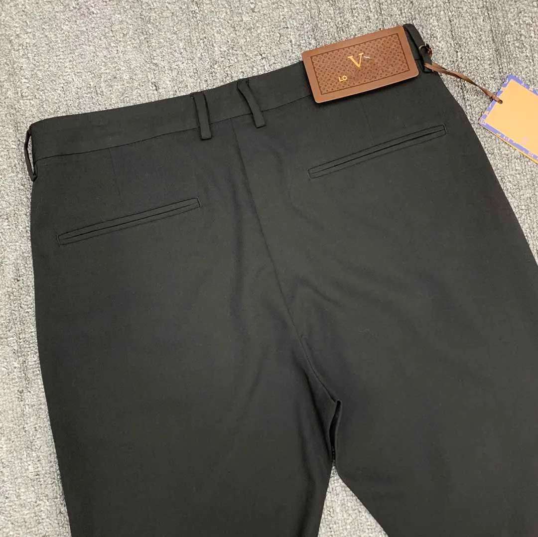 LLL Pantalons pour hommes Designer luxe Version haut de gamme de pantalons décontractés d'affaires avec couleur unie 1: 1 tissu personnalisé noir gris vêtements en gros