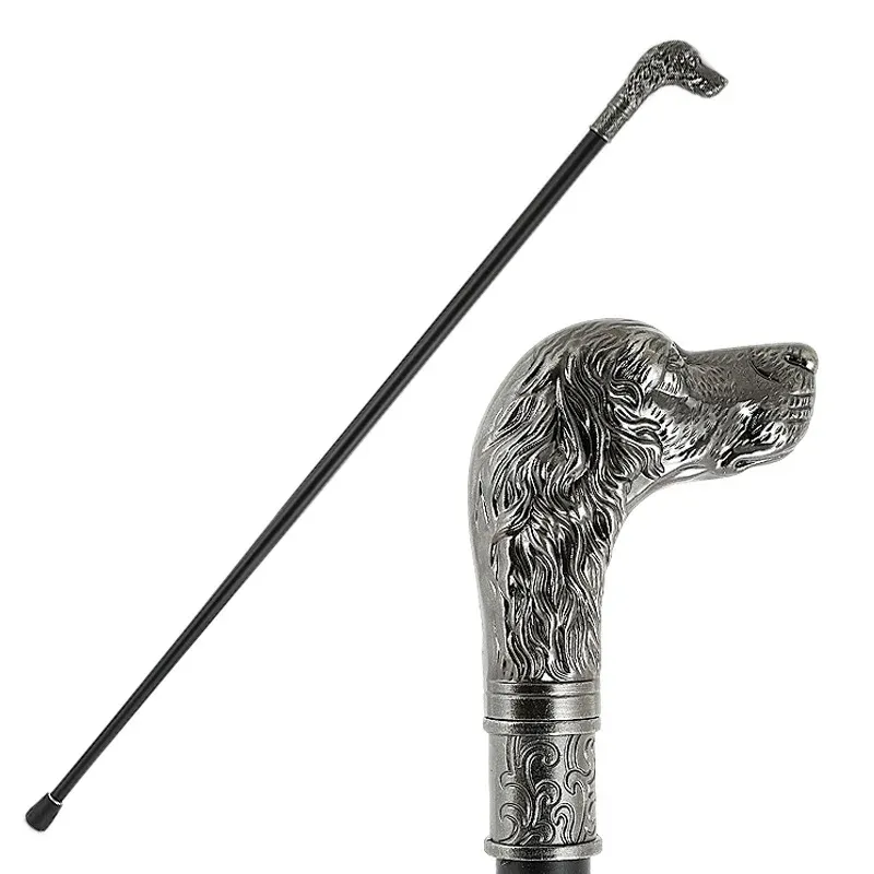 Stöcke Bronze Hund Kopf Luxus Dekorative Spazierstock Stöcke Für Männer Mode Elegant Spazierstock Mann Vintage Hand Spazierstock