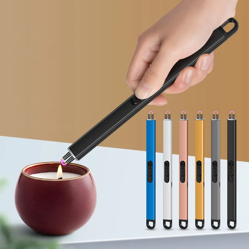 Isqueiro eletrônico recarregável USB à prova de vento Arc BBQ Lighter com bateria de lítio Flameless Fire Starter para cozinha ao ar livre Vela perfumada