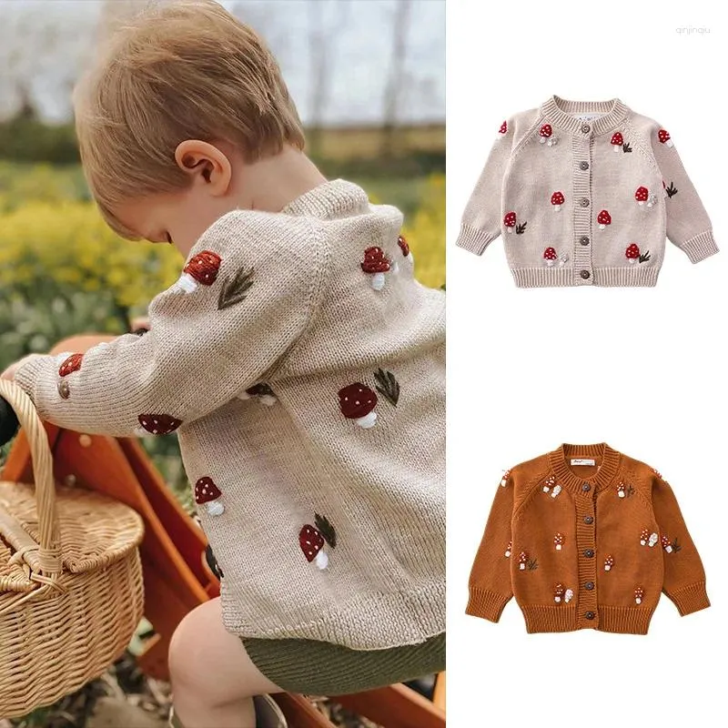 Vestes d'automne et d'hiver pour bébé, Cardigan tricoté, pull pour garçons et filles, vêtements d'extérieur à simple boutonnage, manches longues pour nourrissons