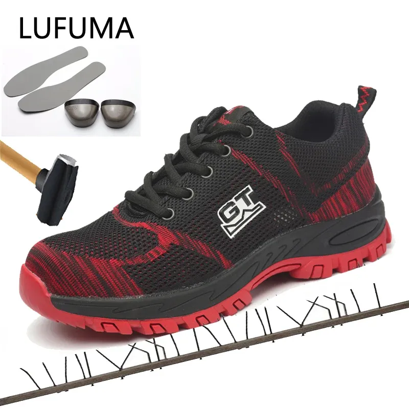 Buty lufuma mężczyźni pracują buty bezpieczeństwa plus wielkości unisex stal stalowy stalowy palec kutas