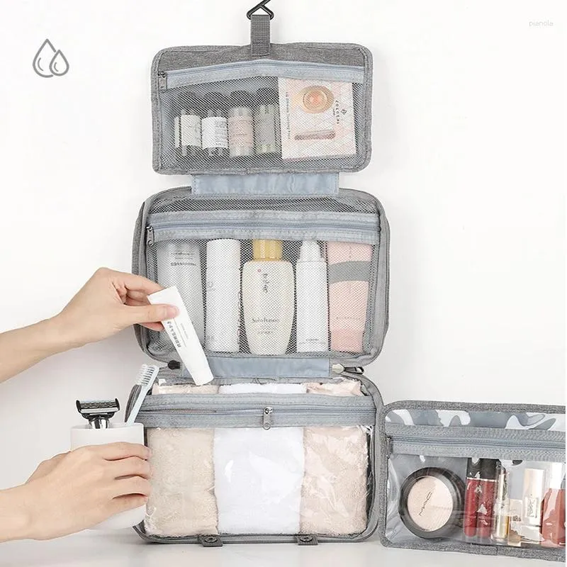 Sacos de cosméticos organizador de viagem pendurado saco de higiene pessoal masculino banheiro grande capacidade caixa de armazenamento portátil caso à prova dwaterproof água para maquiagem feminina