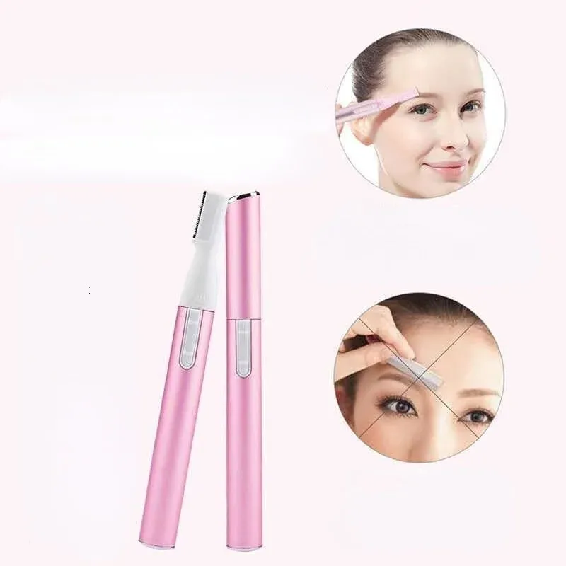 Ciseaux électriques pratiques pour sourcils et visage, tondeuse à cheveux, Mini rasoir Portable pour femmes, lame de rasoir rose noir