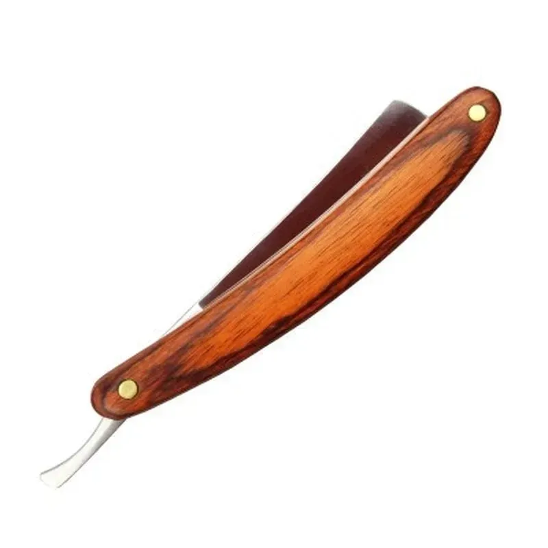 NIEUWE Retro Straight Mannen Scheren Scheermes Mannelijke Koolstofstaal Vouwen Kapper Baard Keel Scheren Mes Cut Tool Perenhout Handvat