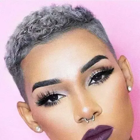 Wigs BeiSDWig Synthetic Short Pixie Wigs for Black Women Curly Hairstyle Mixed Gray Hair Wig Cosplay Haircuts