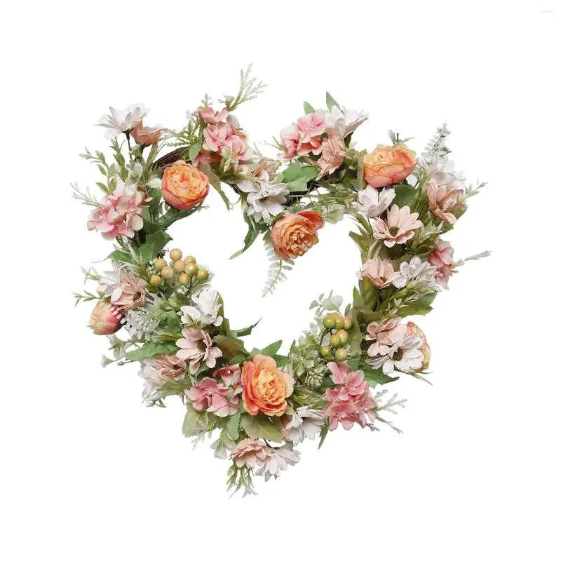 Decorative Flowers Artificial Wreath Garland Fall Decor All Seasons Wreaths For Front Door Garden Porch Living Room Decoration