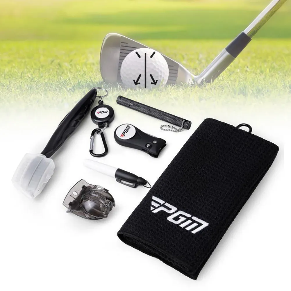 AIDS 2/3/5/6pcs golftillbehör borste/grön gaffel/skrivare/skriven penna/handduk golfrengöring av golf putter kilboll spår renare kit