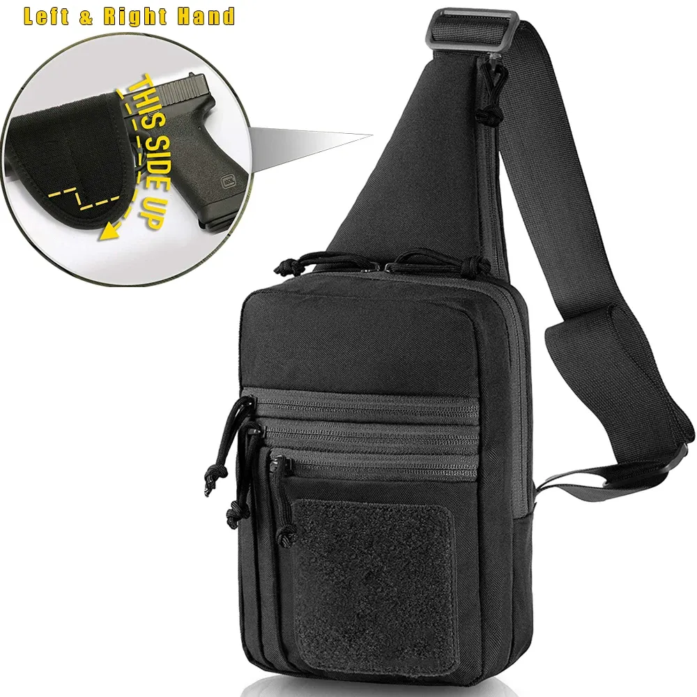 Bags Tactical Concealed Carry Gun Bag Military Shoulder Sling for Handgun Holster Shoulder Chest Pouch for Left Right Hunting Outdoor