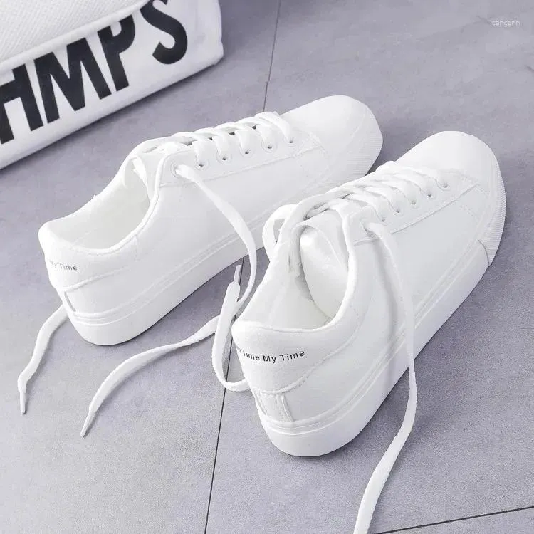 Sapatos casuais senhoras couro plano vulcanizado confortável all-match tênis feminino branco zapatillas mujer
