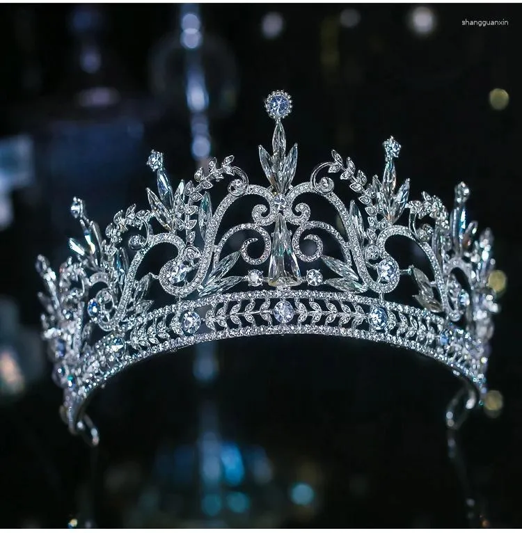 Haarspangen Tiaras und Kronen Hochzeitsaccessoires Frauen Stirnbänder Braut Kopfschmuck Verlobungsornamente Glänzende Kronen Geschenke QS10