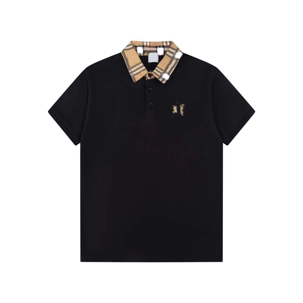 Mens Polo Shirt designer skjortor för man mode fokus broderi strumpeband tryck mönster klädkläder tee svart och vit herr t -shirt