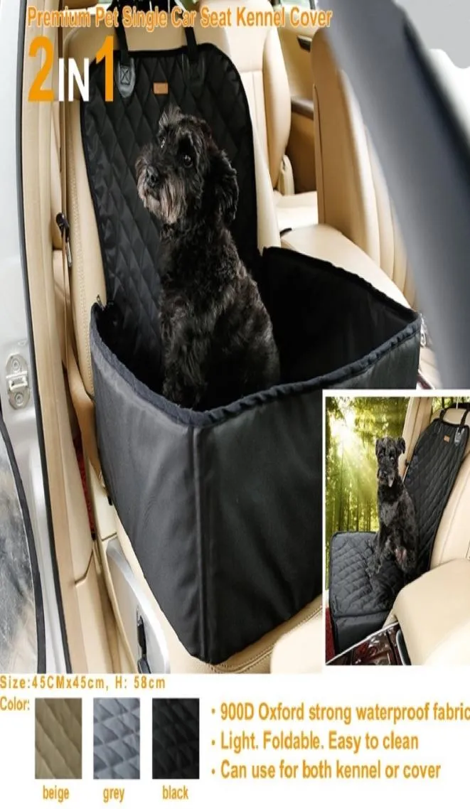 Ny vattentät hundväska Pet Car Carrier Dog Carry Arehinging Bag Pet Booster Seat Cover For Travel 2 In 1 Carrier Backet Basket7466161