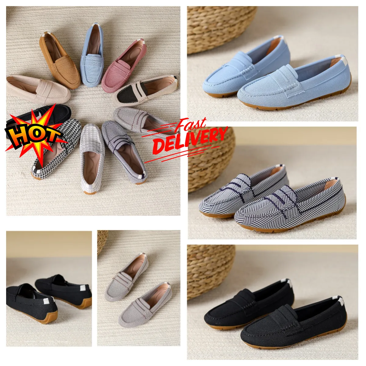 Chaussure de sport Designers de plein air Chaussure Casual Chaussure Hommes Femmes Flats GAI Cowhide Boucles métalliques Lady Cuirs Mens Lazy Loafer Larges Taille 34--44 Plateformes Jog Sneaker