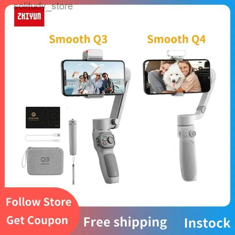 Stabilizers Zhiyun Smooth Q3 Q4 3-Axis Universal Joint Smartphone Handheld StabilizerジェスチャーコントロールQ240319