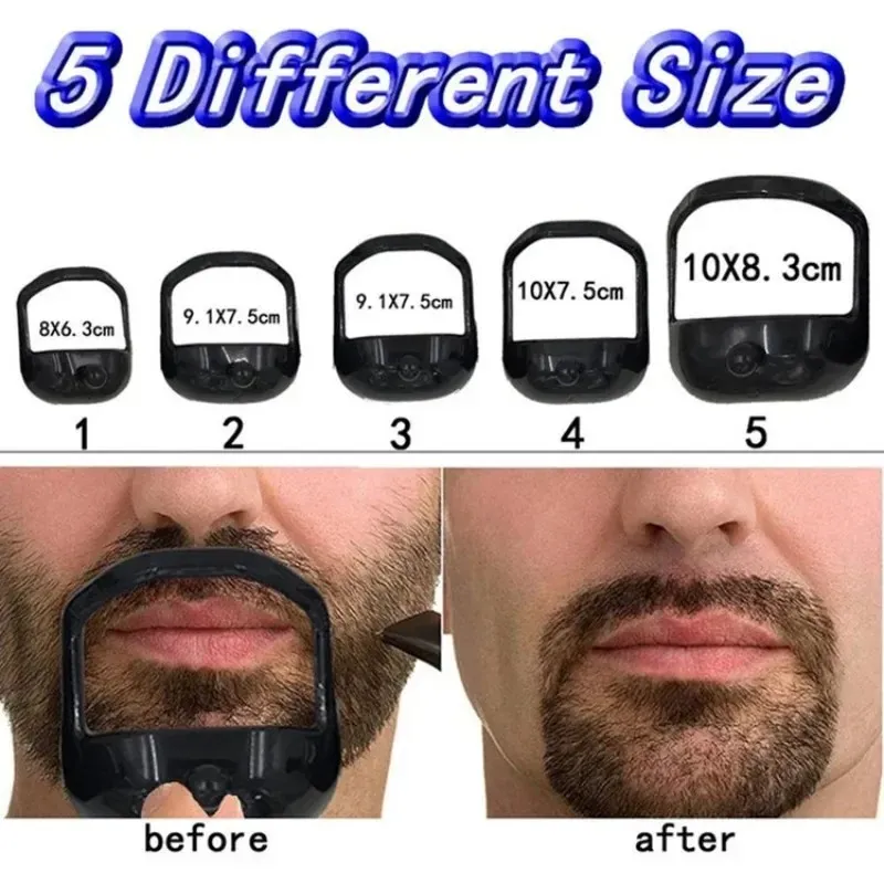 5 pçs/lote barba pente escova de cabelo corte simétrico salão bigode barba estilo modelo para barba moldar ferramenta corte